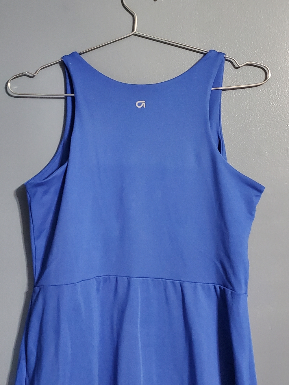 GAP Fit Sleeveless V-Neck Mini Dress in Cobalt Blue Shorts Underneath Size L - Picture 4 of 8